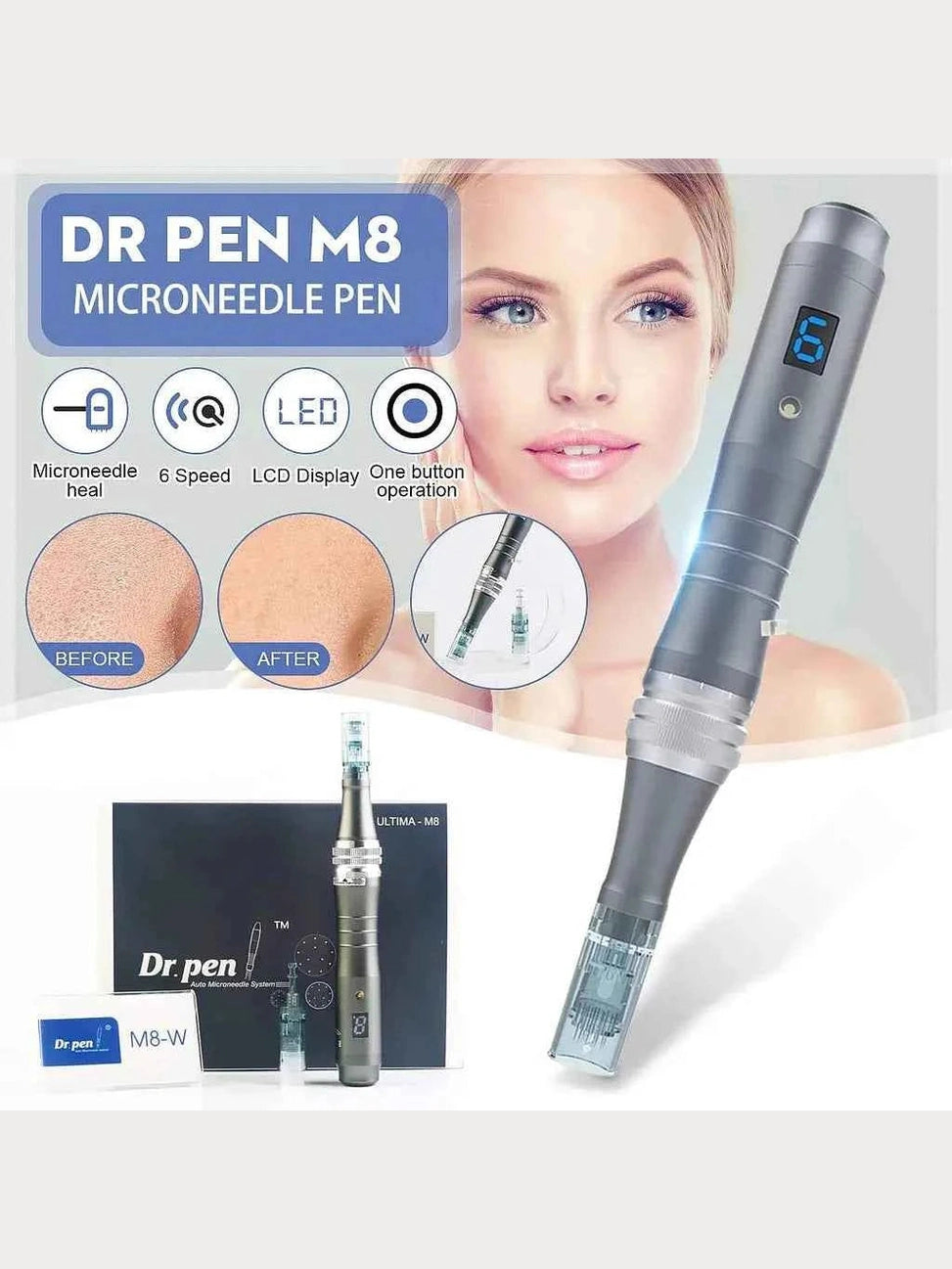 Dr. Pen M8 Microneedling Pen con cartuchos - microneedling profesional un casa - Ultima M8 Kit