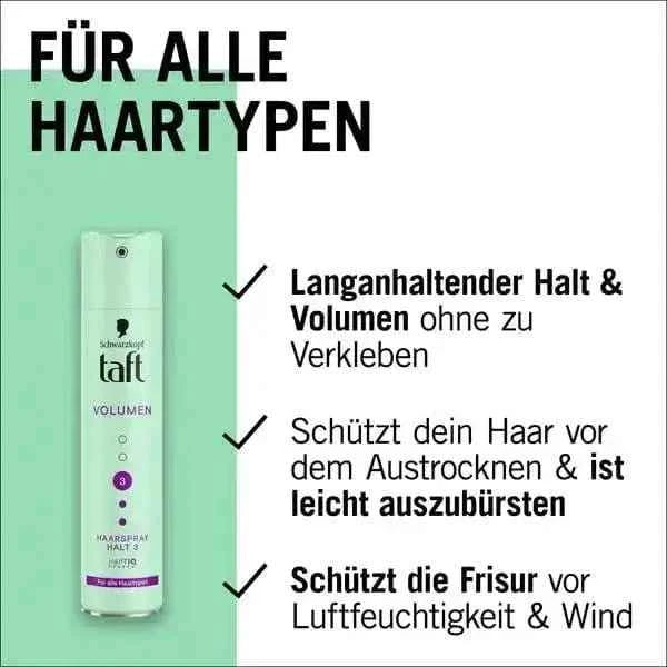 Laque volumisante Taft pour tous types de cheveux - 250 ml 